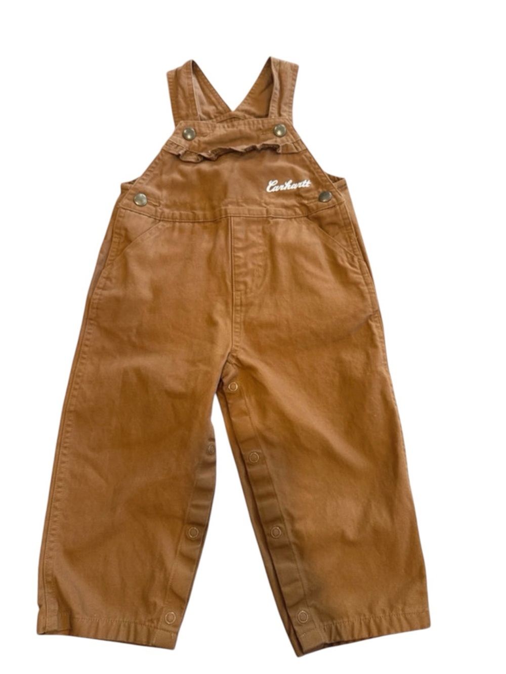 Carhartt Tan Brown Kids Overalls - Durable Workwear Style